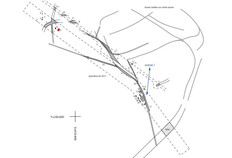 Plan g&eacute;n&eacute;ral des vestiges.  Deux op&eacute;rations men&eacute;es &agrave; seize ans d'intervalle sur le m&ecirc;me site permettent d'avoir une vue plus &eacute;tendue.  Au Chemin de la Pierre, Aubigny (Somme), 1997 et 2013.