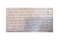 Extrait d'un texte de 1496-1497 ap. J.-C. mentionnant des travaux sur une maison neuve édifiée pour l'accueil des malades de la grosse vérole (Syphilis) à proximité de Saint-Lazare. Source : AMT, CC 50, folio166.