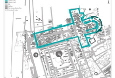 Vue zénithale de l'église abbatiale et de ses différents états