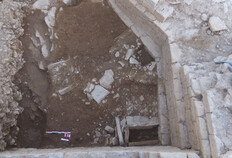 Dans l'angle sud de la tour Peysson 1, plusieurs s&eacute;pultures de p&eacute;rinataux d&eacute;gag&eacute;es lors de la fouille programm&eacute;e sur la colline de Montaury.  &copy; Richard Pell&eacute;, Inrap