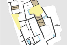 Plan partiel interpr&eacute;t&eacute; de l'op&eacute;ration au milieu du Ier si&egrave;cle apr&egrave;s J.-C.  3 rue du Cadereau, N&icirc;mes (Gard), 2023  &copy; Ghislain Vincent, Fr&eacute;d&eacute;rique Robin, Antoine Farge, Inrap