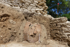 D&eacute;tail d'un four &agrave; cloche d&eacute;couvert en place.  33 rue Rouget de Lisle, N&icirc;mes (Gard), 2021  &copy; Sarah Beiger, Inrap
