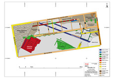 Figure 1 : Proposition de phasage chronologique du site arch&eacute;ologique du 1 rue des Catalans &copy;Inrap, DAO B. Michaudel&nbsp;; topographie L. Valli&egrave;res