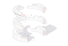 Fig 3. Hypothèse de restitution d'un mausolée sur la base des blocs mis au jour