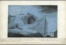 Fig 8. Le bastion des Dames en cours de démolition dessiné par Joseph-Martin Marchand (50 FI 0113 AMM)