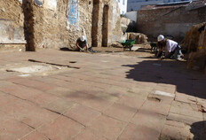 Figure 10 : Fouille du pavement de la chapelle, après destruction de l'édifice.