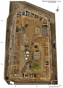  Fig.1 Vue g&eacute;n&eacute;rale des vestiges,  &copy; Nicolas Bourgarel, Inrap 
