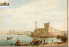 Fig. 2 : Aquarelle du cap Titol et de la Tuerie avant 1840.