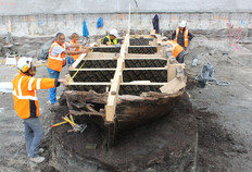 Fig. 8 : Vue des travaux de consolidation de l'épave n°2.