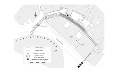 Trac&eacute; relev&eacute; ou suppos&eacute; de l'enceinte tardive sur fond de plan cadastral et avec le report du trac&eacute; de l'enceinte august&eacute;enne&nbsp;; l'&eacute;toile marque l'emplacement des deux &eacute;tudes r&eacute;alis&eacute;s en 2009 et 2014  33 rue de l'Aspic, N&icirc;mes (Gard), 2009 et 2014  &copy; Richard Pell&eacute;, Inrap