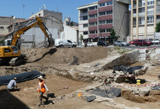 Vue g&eacute;n&eacute;rale de la fouille.  1 bis rue de l'Abattoir, N&icirc;mes (Gard), 2022  &copy; Marie Rochette, Inrap