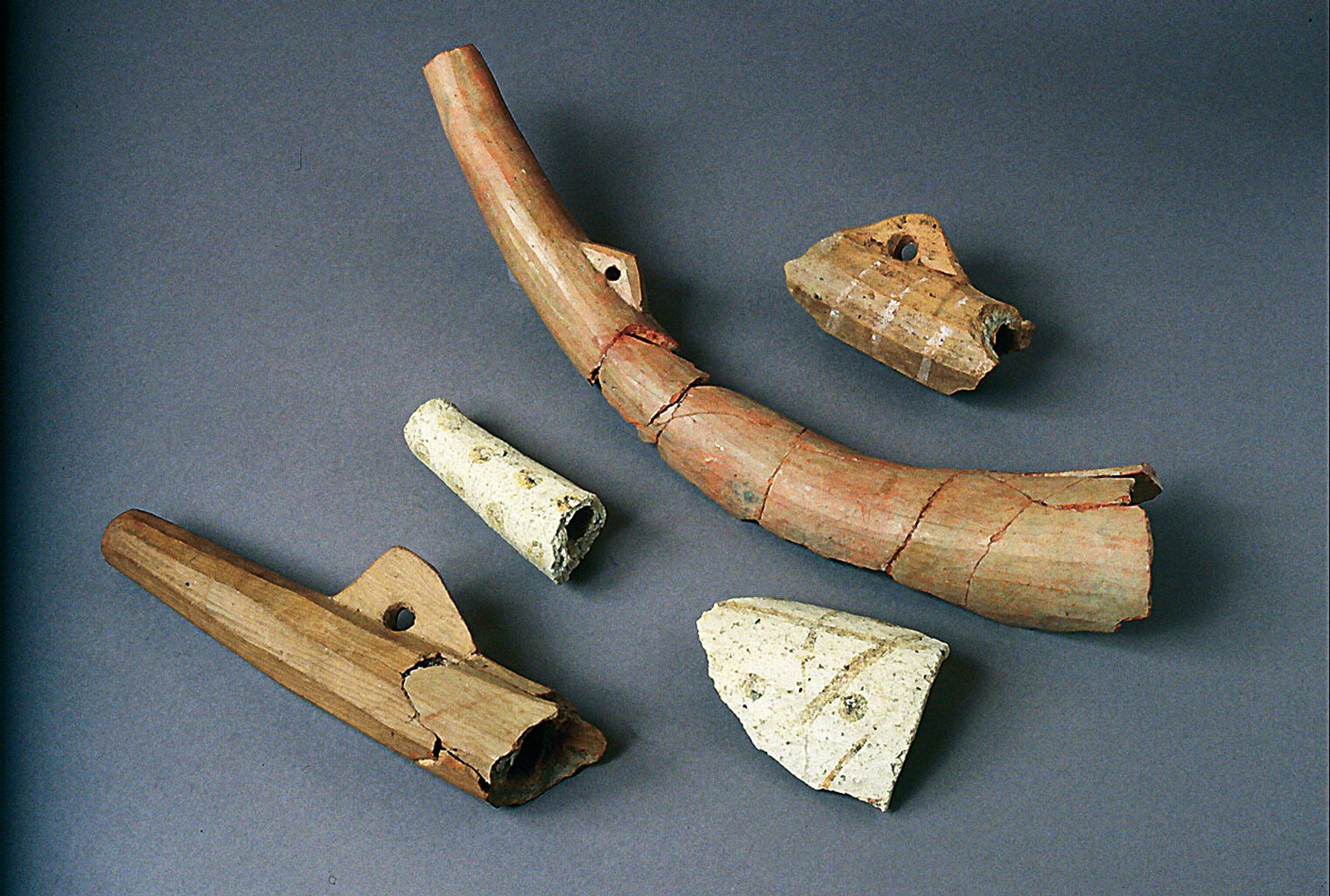 Fragments de trompes de chasse, autour de l'an mil, &agrave; Pineuilh, en Gironde.   &copy; Inrap