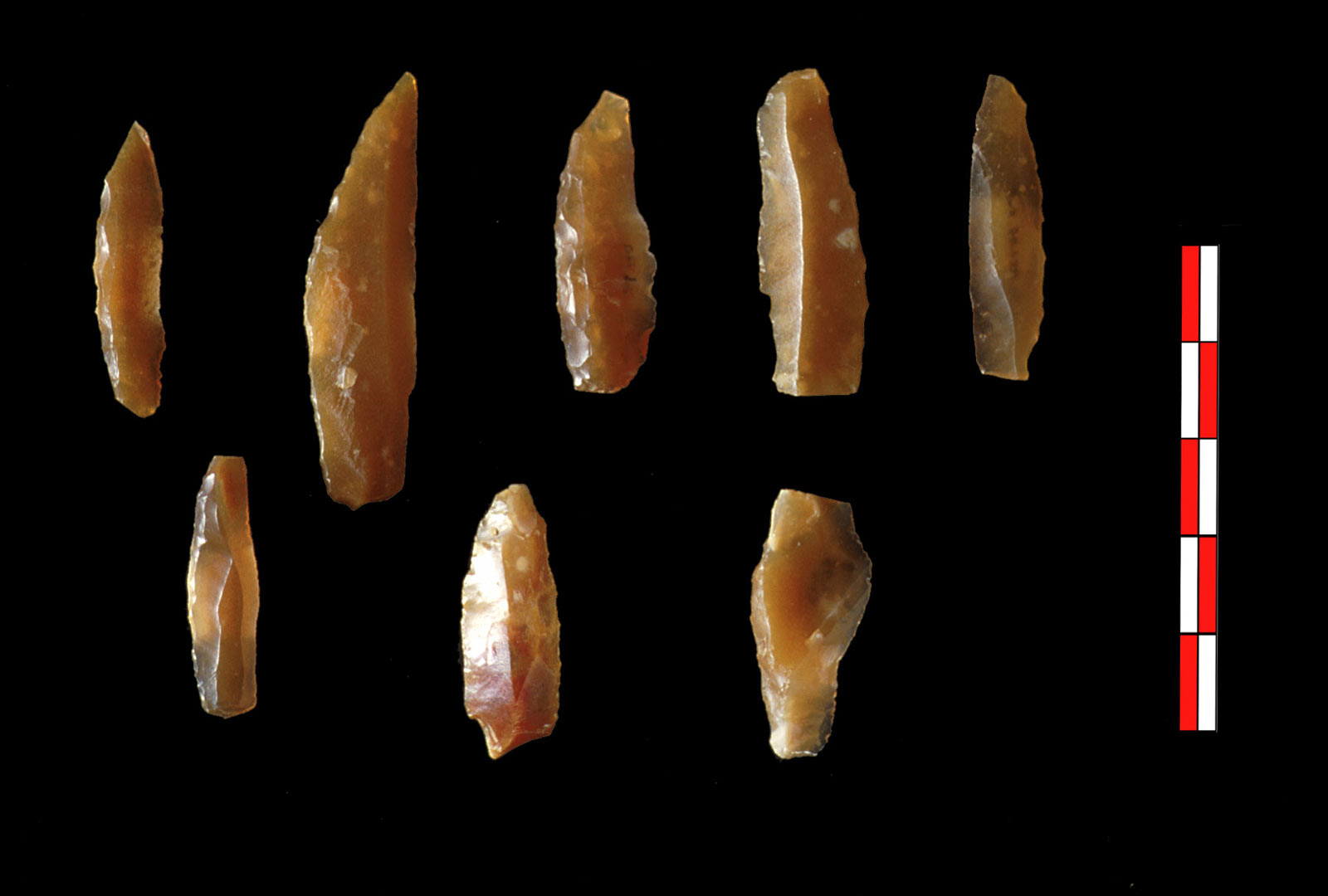 Pointes aziliennes (environ 9 000 avant notre &egrave;re).   &copy; H.Paitier, Inrap